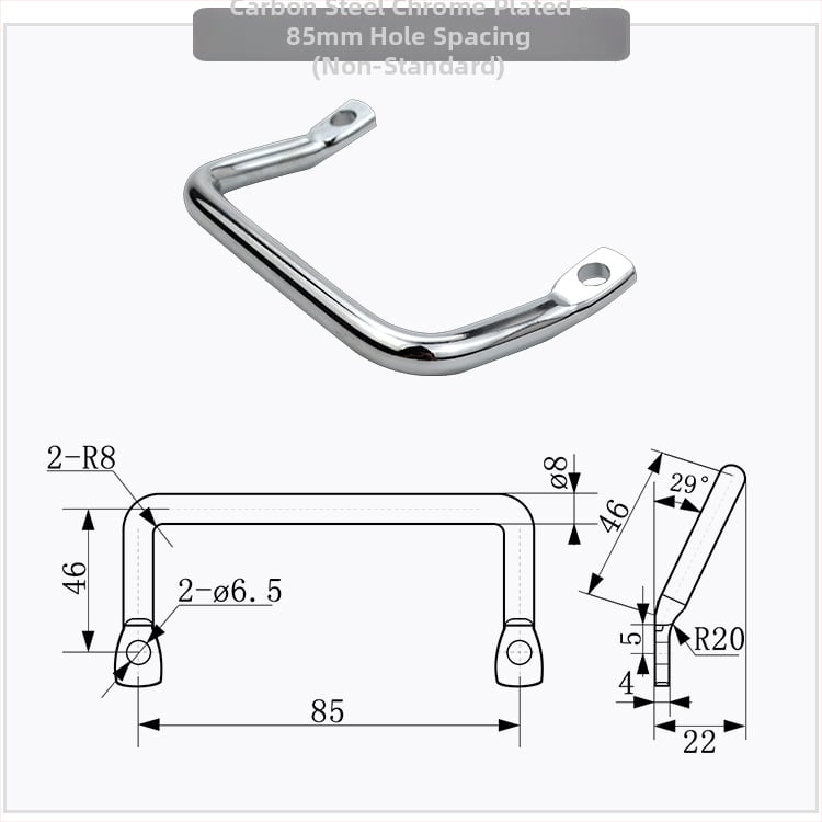 Drška za ormarić A-4019s, nehrđajući / čelični materijal, industrijska nagnuta ravna glava