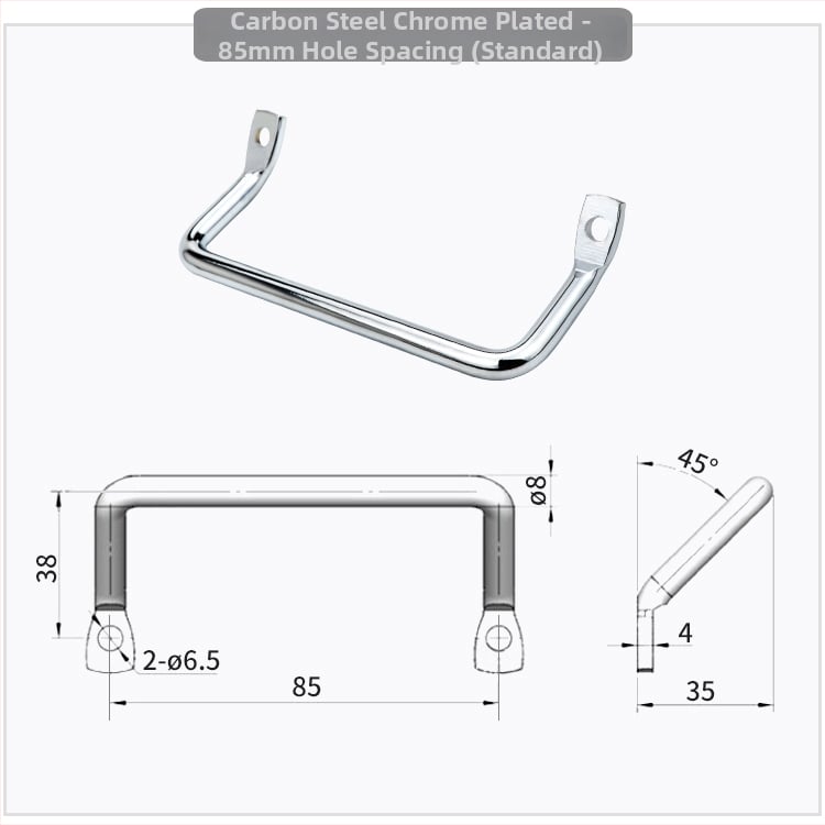 Drška za ormarić A-4019s, nehrđajući / čelični materijal, industrijska nagnuta ravna glava