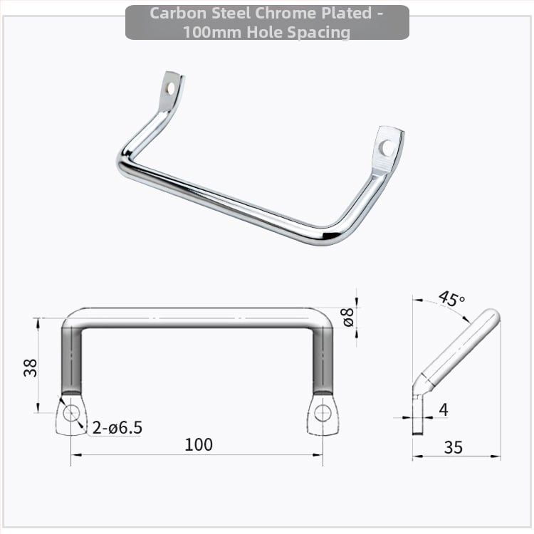 Drška za ormarić A-4019s, nehrđajući / čelični materijal, industrijska nagnuta ravna glava