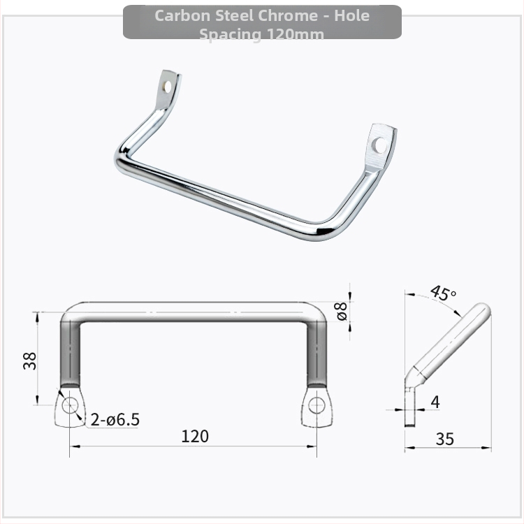 Drška za ormarić A-4019s, nehrđajući / čelični materijal, industrijska nagnuta ravna glava