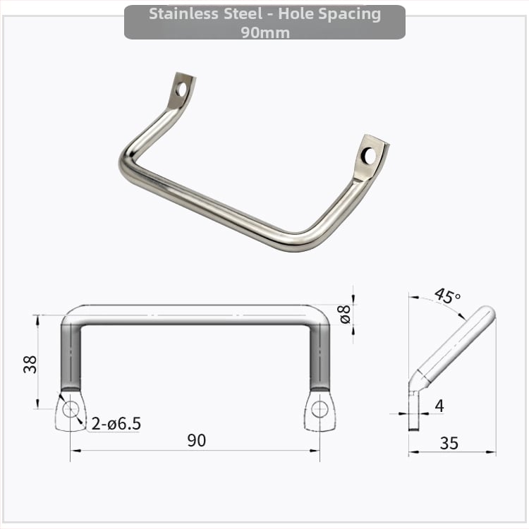 Drška za ormarić A-4019s, nehrđajući / čelični materijal, industrijska nagnuta ravna glava