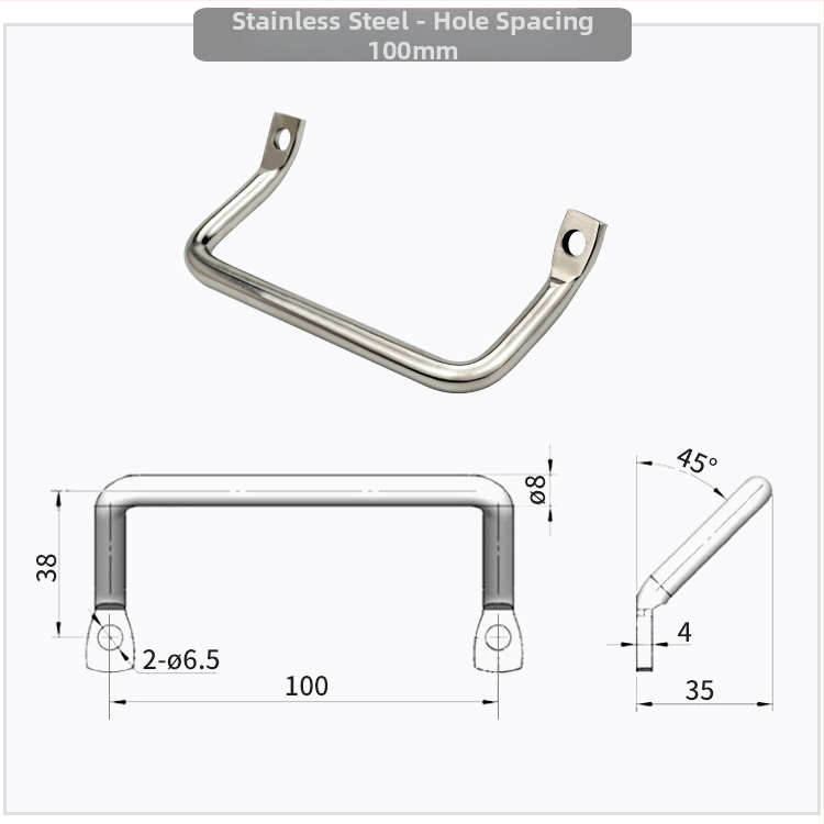 Drška za ormarić A-4019s, nehrđajući / čelični materijal, industrijska nagnuta ravna glava