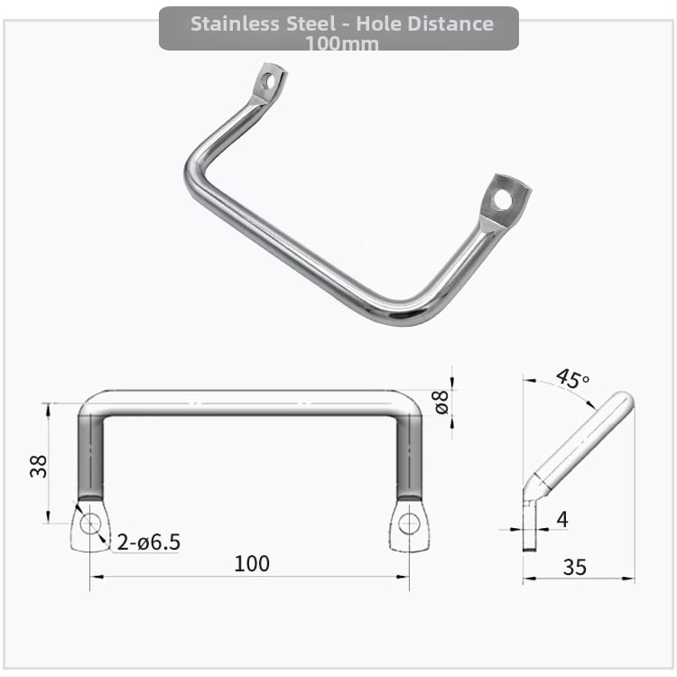 Drška za ormarić A-4019s, nehrđajući / čelični materijal, industrijska nagnuta ravna glava