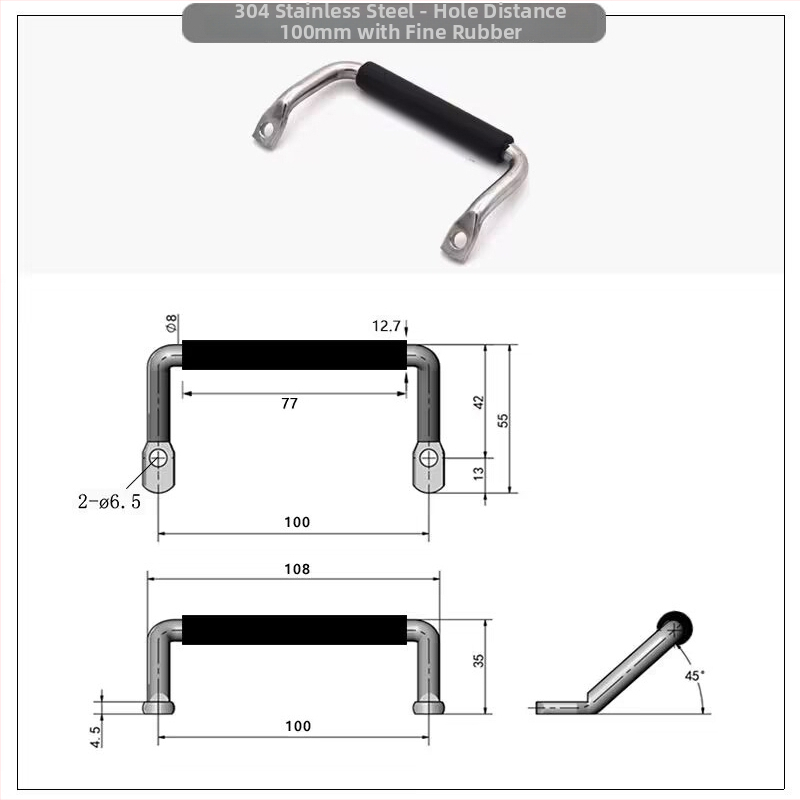 Drška za ormarić A-4019s, nehrđajući / čelični materijal, industrijska nagnuta ravna glava