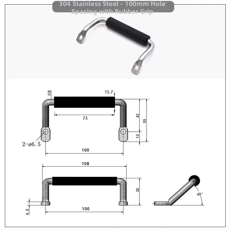 Drška za ormarić A-4019s, nehrđajući / čelični materijal, industrijska nagnuta ravna glava