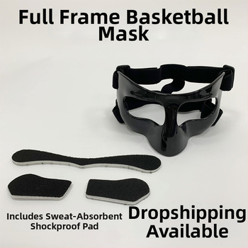 Basketbalová ochranná maska na tvár, polykarbonát, univerzálny model, možnosť prispôsobenia a tlače loga