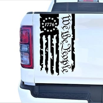 Βινύλ αυτοκόλλητο για πίσω πόρτα φορτηγού – We The People Flag 1776, σώμα αυτοκόλλητου, εγκατάσταση με κόλλα