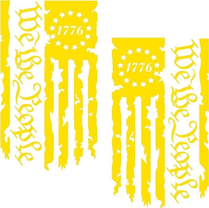 Βινύλ αυτοκόλλητο για πίσω πόρτα φορτηγού – We The People Flag 1776, σώμα αυτοκόλλητου, εγκατάσταση με κόλλα