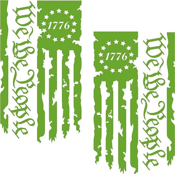 Βινύλ αυτοκόλλητο για πίσω πόρτα φορτηγού – We The People Flag 1776, σώμα αυτοκόλλητου, εγκατάσταση με κόλλα