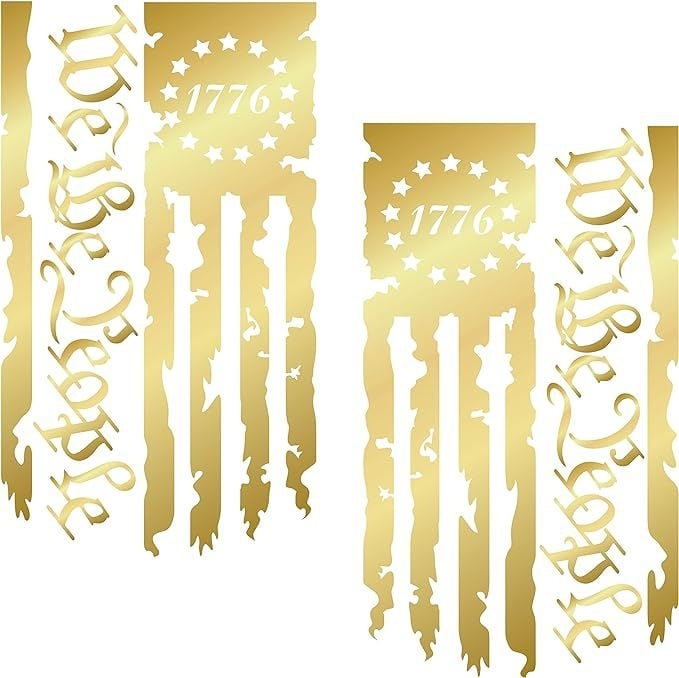 Βινύλ αυτοκόλλητο για πίσω πόρτα φορτηγού – We The People Flag 1776, σώμα αυτοκόλλητου, εγκατάσταση με κόλλα