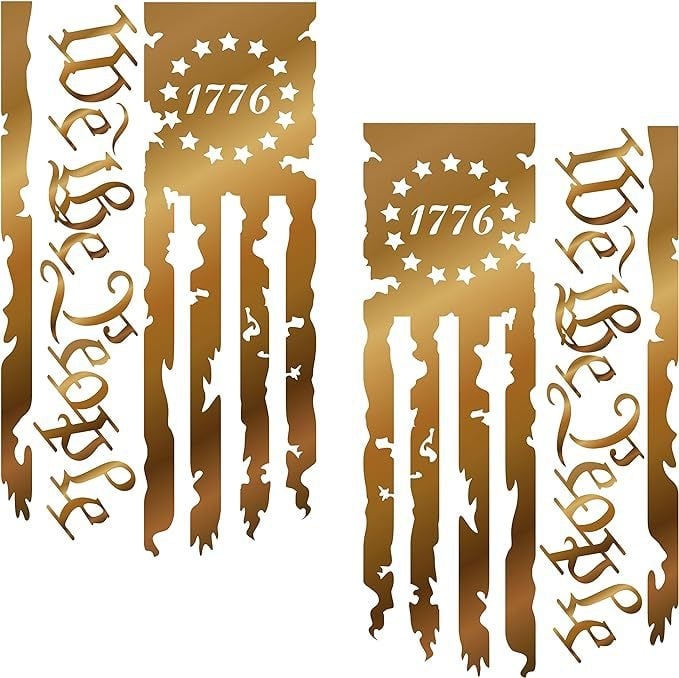 Βινύλ αυτοκόλλητο για πίσω πόρτα φορτηγού – We The People Flag 1776, σώμα αυτοκόλλητου, εγκατάσταση με κόλλα