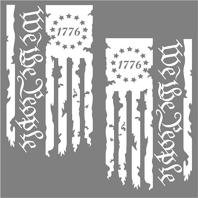 Βινύλ αυτοκόλλητο για πίσω πόρτα φορτηγού – We The People Flag 1776, σώμα αυτοκόλλητου, εγκατάσταση με κόλλα