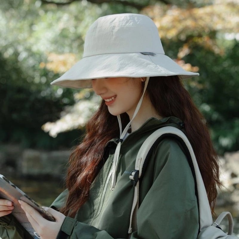 Uniszex hegymászós napvédő sapka, UV védelem, poliészter, törött virág mintázattal
