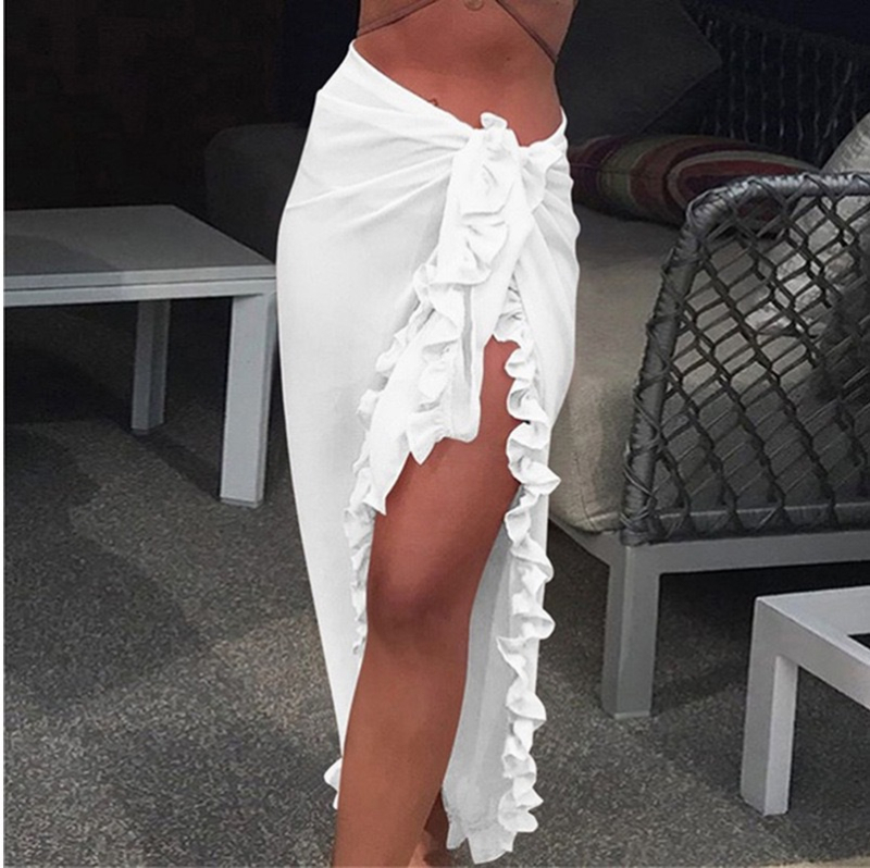 Višebojna plažna midi suknja s UV zaštitom za žene