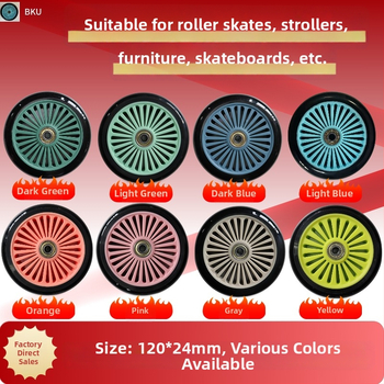 Kotači za zamjenu 120 mm PU – set od 2 komada, dizajn suncokreta, za role, dječji kolica, ručnu kolicu, invalidska kolica i namještaj