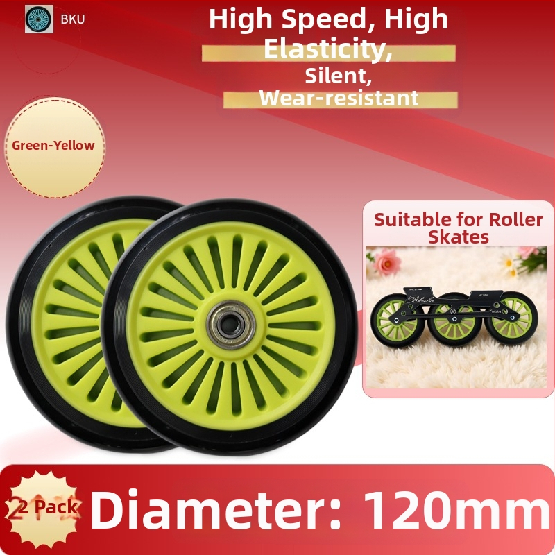 Kotači za zamjenu 120 mm PU – set od 2 komada, dizajn suncokreta, za role, dječji kolica, ručnu kolicu, invalidska kolica i namještaj