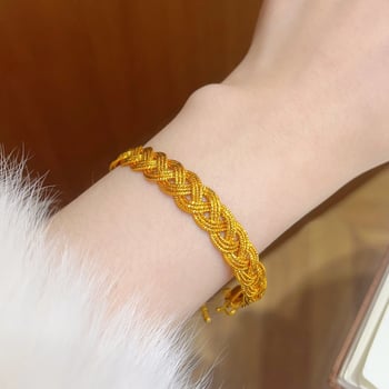 Pozlaćeni pleteni narukvica za žene, elegantan modni dodatak