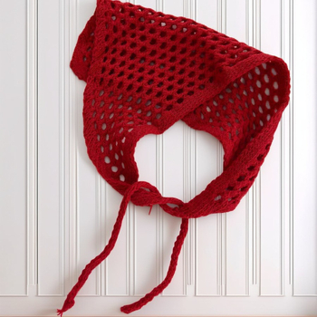 Κορεατικό στυλ: τρίγωνο κασκόλ για το κεφάλι με βελονιά crochet, unisex, διάτρητη πλέξη, αξεσουάρ για μαλλιά, Άνοιξη 2025