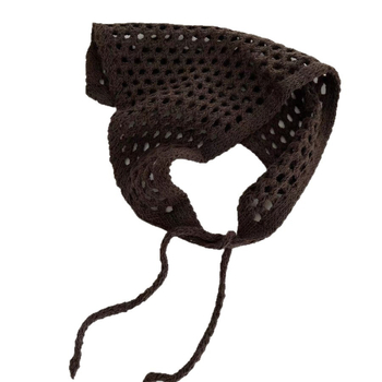 Κορεατικό στυλ: τρίγωνο κασκόλ για το κεφάλι με βελονιά crochet, unisex, διάτρητη πλέξη, αξεσουάρ για μαλλιά, Άνοιξη 2025