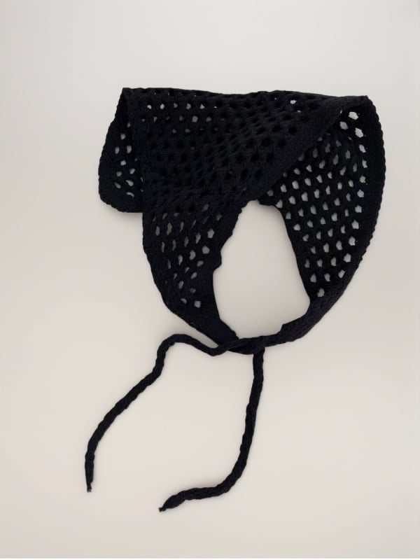 Κορεατικό στυλ: τρίγωνο κασκόλ για το κεφάλι με βελονιά crochet, unisex, διάτρητη πλέξη, αξεσουάρ για μαλλιά, Άνοιξη 2025
