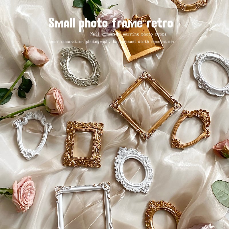 Ramă foto mini retro pentru accesorii de manichiură și cercei – recuzită de fotografiat (Brand: 12; Model: ltao1001135188; Tip: Altul; Scene aplicabile: Altul)