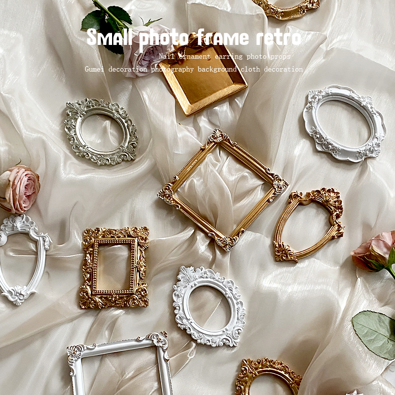 Ramă foto mini retro pentru accesorii de manichiură și cercei – recuzită de fotografiat (Brand: 12; Model: ltao1001135188; Tip: Altul; Scene aplicabile: Altul)