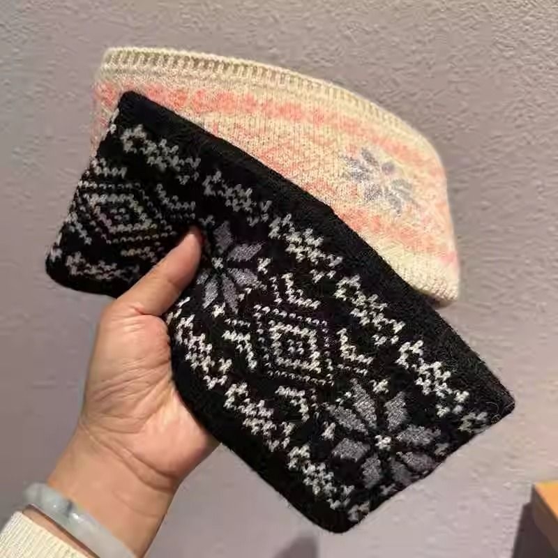 Σε μοντέρνο στυλ πλεκτή λωρίδα για το κεφάλι‑φουλάρι, αστέρι σχήματος και καρό μοτίβο, φθινόπωρο 2023, μοντέλο Qin Lan