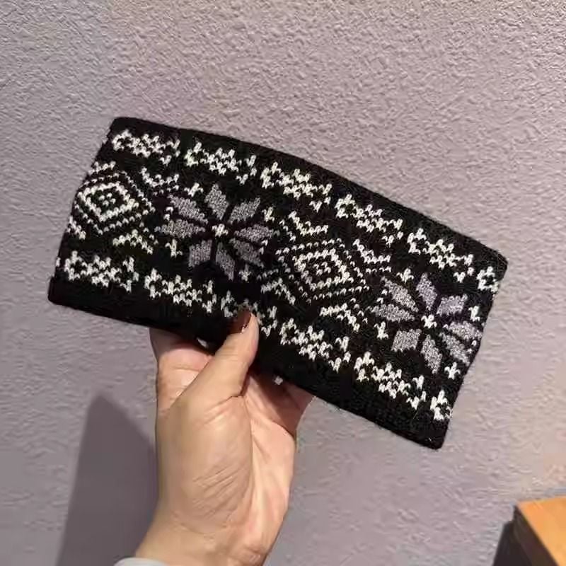 Σε μοντέρνο στυλ πλεκτή λωρίδα για το κεφάλι‑φουλάρι, αστέρι σχήματος και καρό μοτίβο, φθινόπωρο 2023, μοντέλο Qin Lan