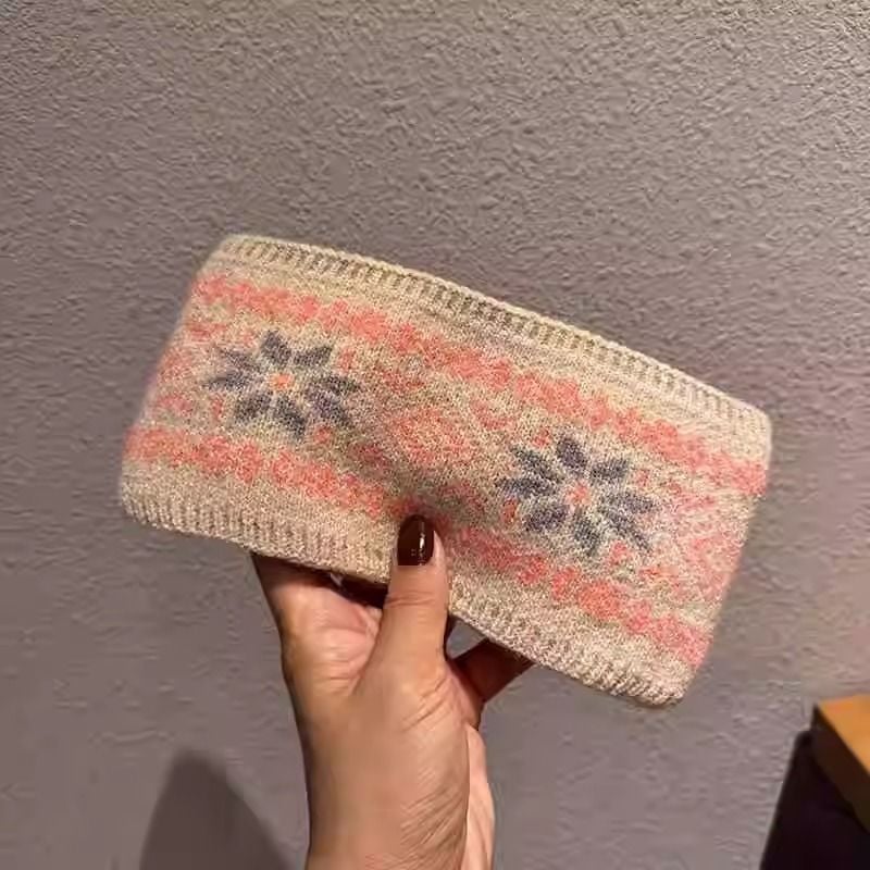 Σε μοντέρνο στυλ πλεκτή λωρίδα για το κεφάλι‑φουλάρι, αστέρι σχήματος και καρό μοτίβο, φθινόπωρο 2023, μοντέλο Qin Lan