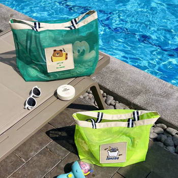 Παιδική διχτυωτή τσάντα παραλίας για αποθήκευση παιχνιδιών και ειδών περιποίησης, κατάλληλη για υπαίθριες μετακινήσεις και κολύμβηση, πολυεστερικό ύφασμα, εξωτερική τσάντα νερού
