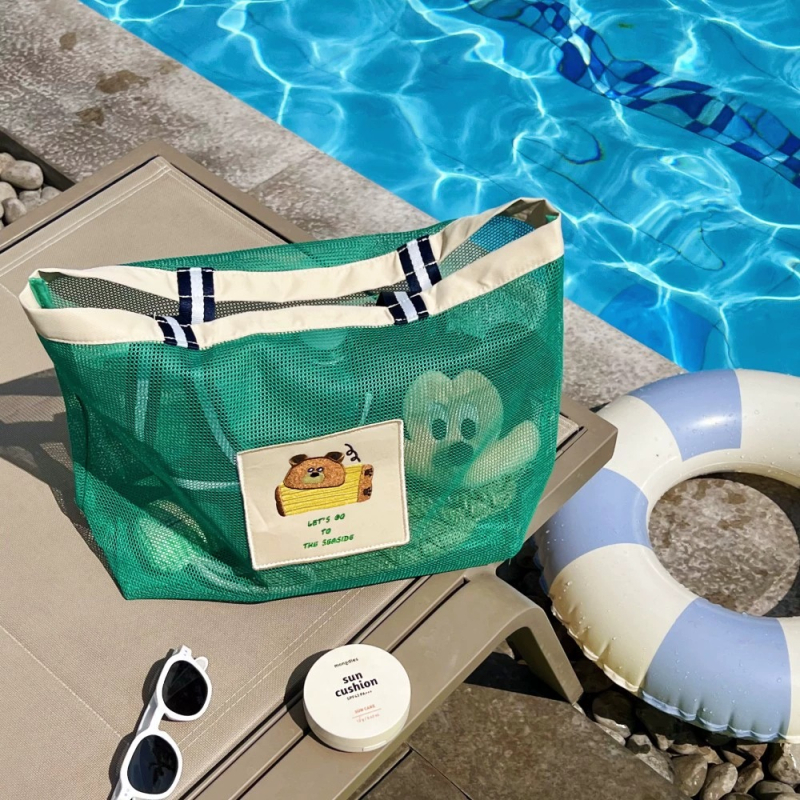 Παιδική διχτυωτή τσάντα παραλίας για αποθήκευση παιχνιδιών και ειδών περιποίησης, κατάλληλη για υπαίθριες μετακινήσεις και κολύμβηση, πολυεστερικό ύφασμα, εξωτερική τσάντα νερού