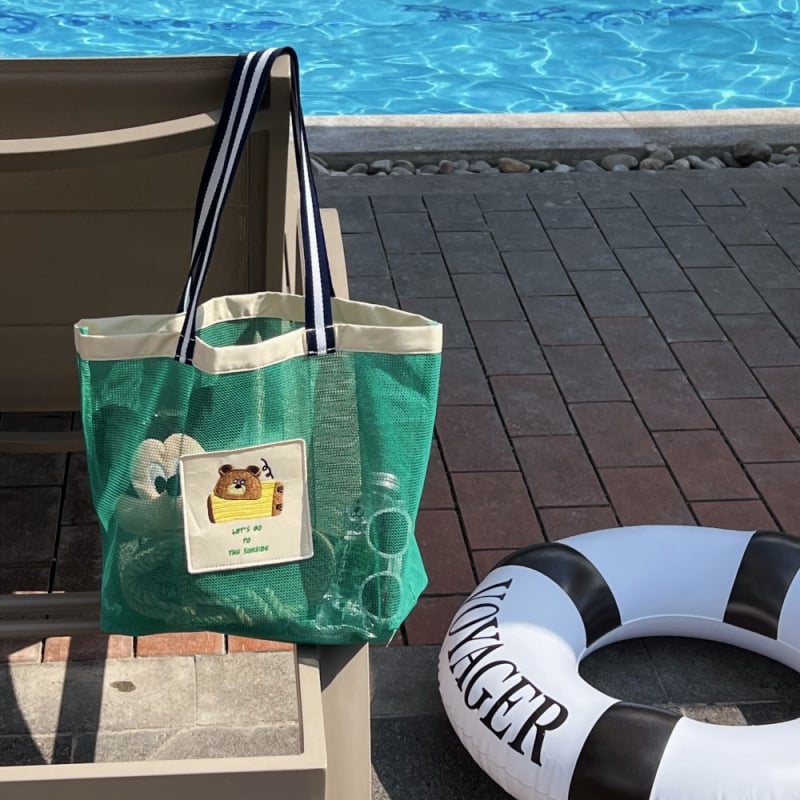 Παιδική διχτυωτή τσάντα παραλίας για αποθήκευση παιχνιδιών και ειδών περιποίησης, κατάλληλη για υπαίθριες μετακινήσεις και κολύμβηση, πολυεστερικό ύφασμα, εξωτερική τσάντα νερού