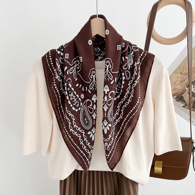 Φουλάρι για γυναίκες, τετράγωνο πολυεστερικό φουλάρι με εκτύπωση, warp-knit ύφανση, άνοιξη μόδα