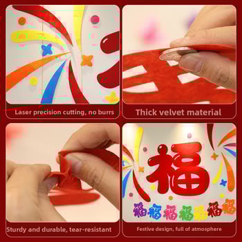 Nappali dekoráció – hátfal kanapé/TV-hez, kínai stílus, kézzel készített, nem szőtt anyag, beltéri használat, Tavaszünnep