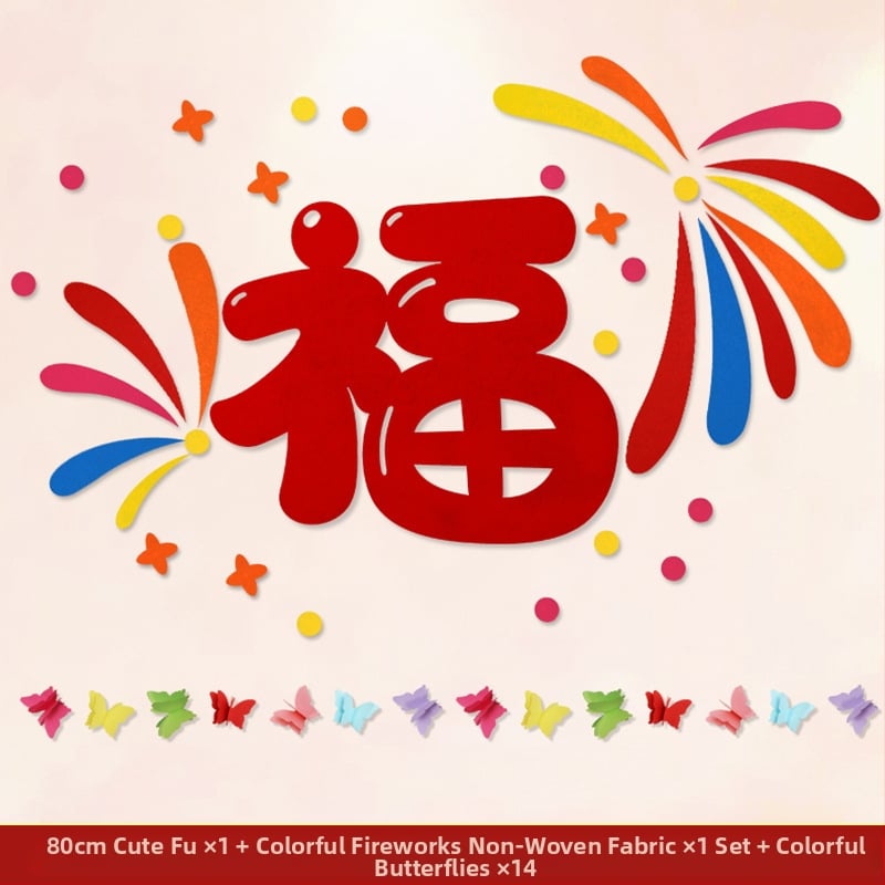 Nappali dekoráció – hátfal kanapé/TV-hez, kínai stílus, kézzel készített, nem szőtt anyag, beltéri használat, Tavaszünnep