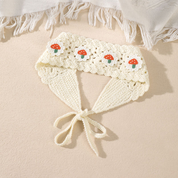 Κροσέ κορδέλα για το κεφάλι με μανιτάρι - unisex, καρό μοτίβο, υλικό πλαστικό/ρητίνη, δυνατότητα προσαρμογής