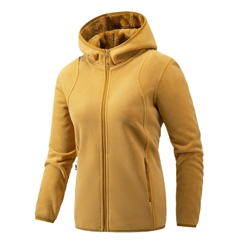 Kardigan od polar fleece sa kapuljom i zatvaračem, veluru podstava, jedinstven uzorak