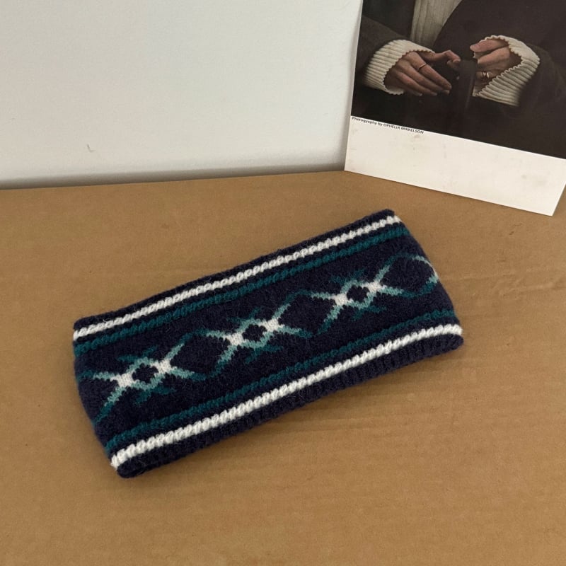 Κορδέλα μαλλιών σε ρετρό στυλ, unisex, ζακάρδ καρό μοτίβο, χειμερινή συλλογή 2025