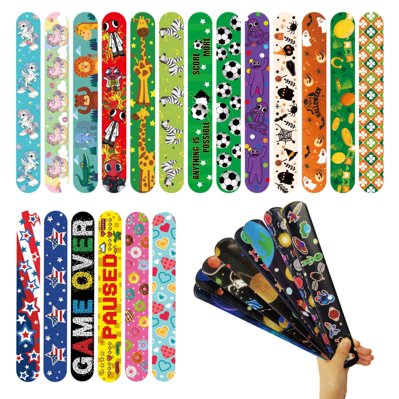 Dječji snap narukvice — karikatura stil, unisex geometrijski oblik; materijal: plast/smola; ispis logotipa moguć; prilagodba dostupna