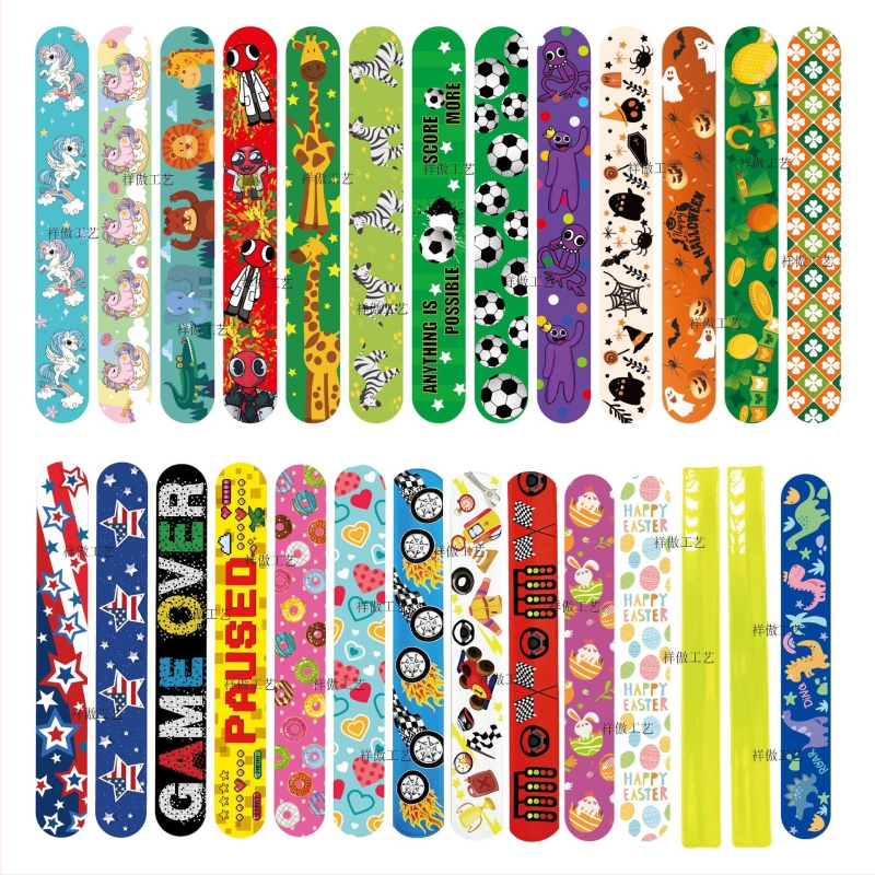 Dječji snap narukvice — karikatura stil, unisex geometrijski oblik; materijal: plast/smola; ispis logotipa moguć; prilagodba dostupna