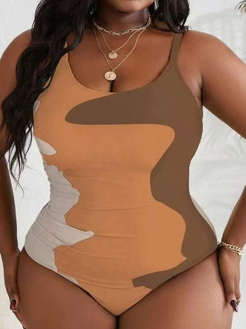 Jednodijelni kupaći kostim s printsom, otvorena leđa, visoka elastičnost i jastučić za prsa.