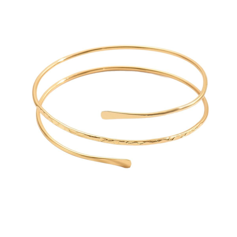 Metalna narukvica s otvorenim dizajnom, višeslojna, geometrijski stil, vintage inspiracija