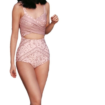 Ženski jednodijelni kupaći kostim s jastučićem za prsa, otisnut uzorak, pokrivanje trbuha, konzervativni dizajn – poliester 82% (200 g/m²), podstava