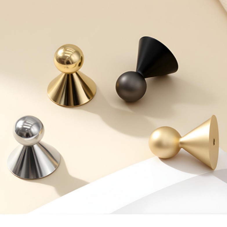 Szekrényajtó fogantyú - francia stílus, cink ötvözet, öntvény die casting, gömbölyű alak, felületi rögzítés