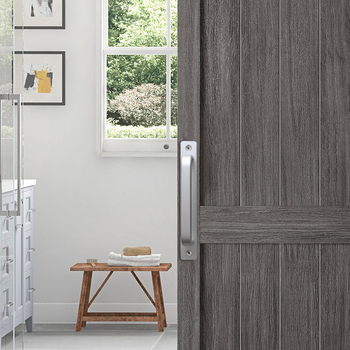 Drška za klizna vrata - aluminijska legura, oksidirano polirano završni sloj, model 203, OFECA, modern minimalistički stil, za klizna i drvena vrata