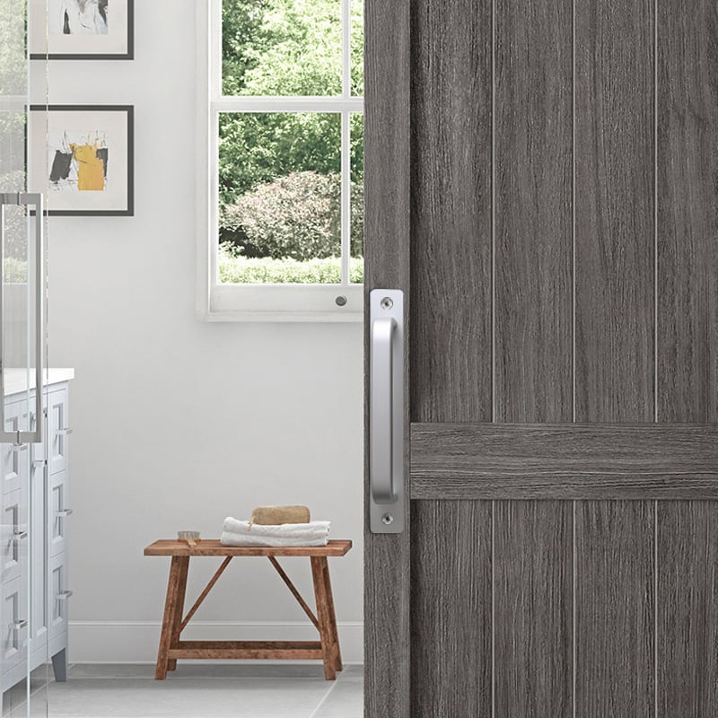 Drška za klizna vrata - aluminijska legura, oksidirano polirano završni sloj, model 203, OFECA, modern minimalistički stil, za klizna i drvena vrata