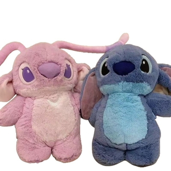 Stitch cartoon plüss melegítő palack vízzel töltve, nyomtatott textil anyag, fűtés vízzel történik, kézre, derékre, lábakra és hátra alkalmas