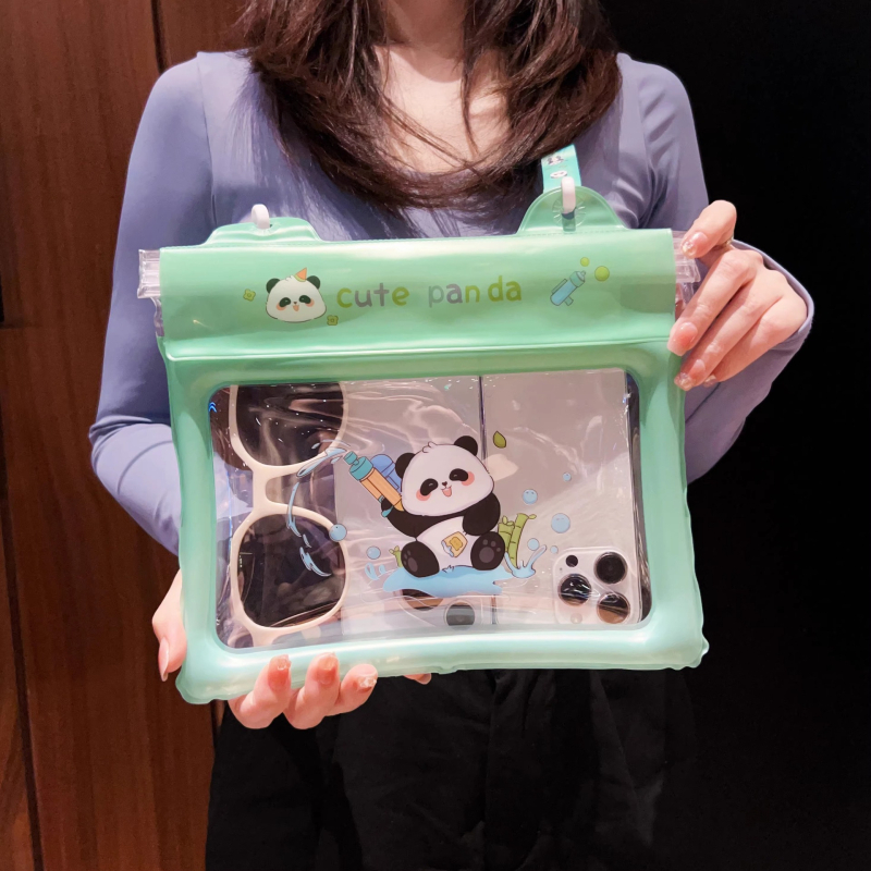 Telefonos vízálló táska érintőképernyővel, PVC vízálló tok úszáshoz és szabadtéri tevékenységekhez, rajzolt minta