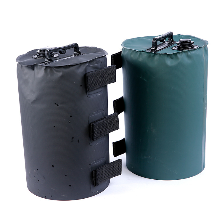 Υπαίθρια τσάντα νερού για σκηνές και ομπρέλες παραλίας, κυλινδρικός ενισχυμένος σχεδιασμός, PVC, 10L χωρητικότητα, αδιάβροχο ύφασμα, δυνατότητα εκτύπωσης λογοτύπου