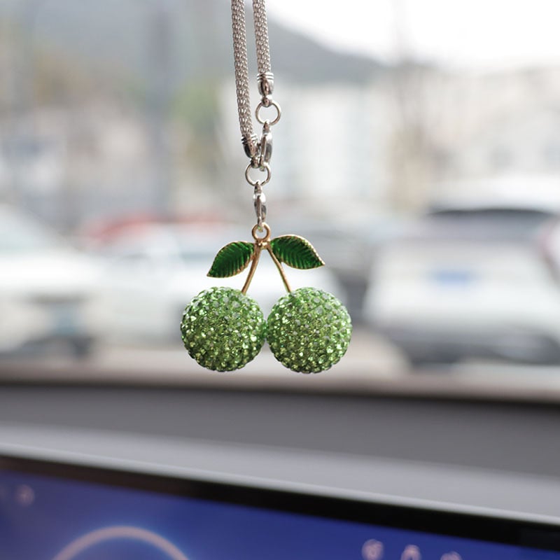 Ai Cheng автомобилна интериорна висулка със стразове — мотив Cherry Strawberry, материал: сплав със стразове, стил: прост, интериорна декорация